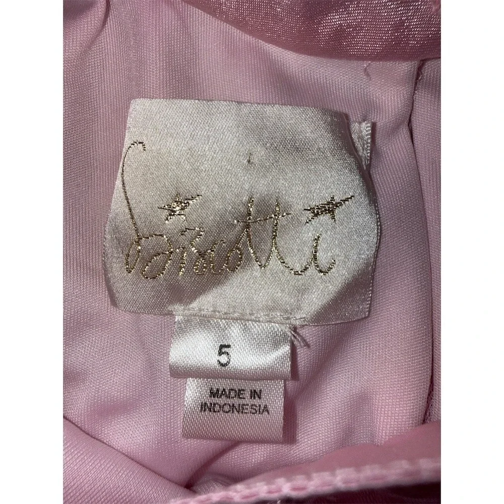 Biscotti Girls Party Dress Size 5 Pink Tulle Jeweled Collar Rosette Hem‎ wedding